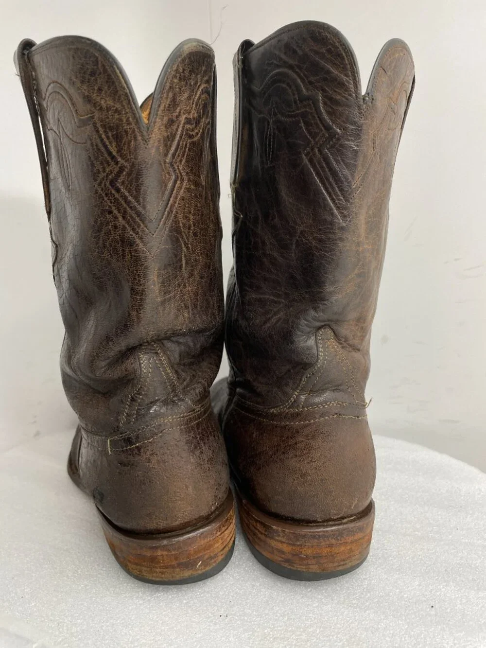 Vintage Lucchese Classics Western Cowboy Boots Brown Leather Men's  10.5 EE Wide